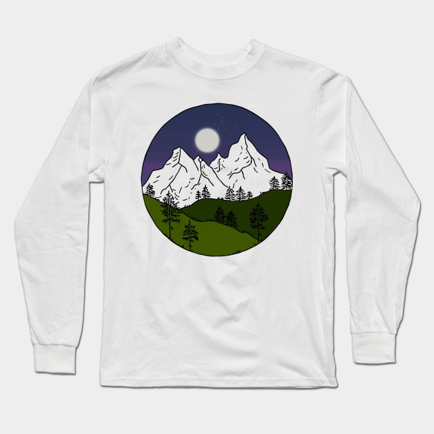 white mountains Long Sleeve T-Shirt by RanitasArt